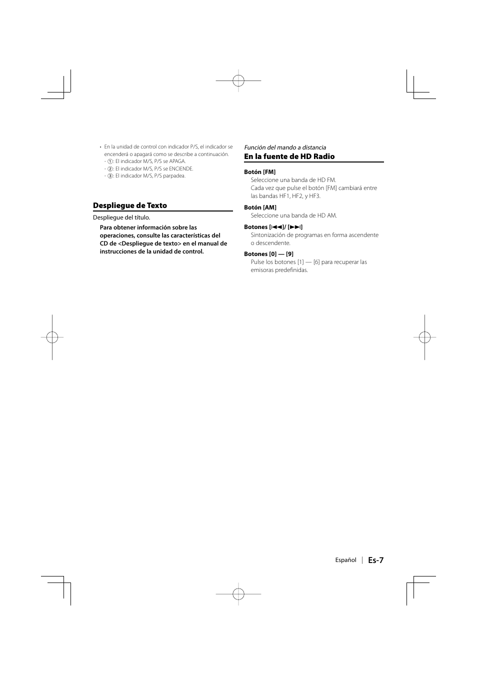 Es-7 | Kenwood KTC-HR200 User Manual | Page 39 / 52