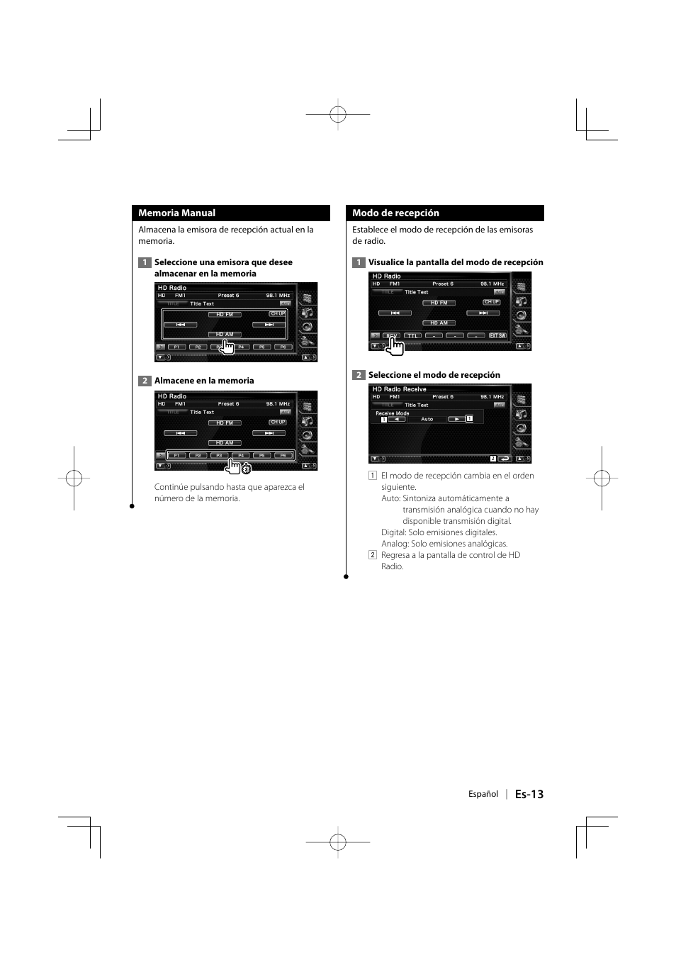 Es-13 | Kenwood KTC-HR200 User Manual | Page 45 / 52