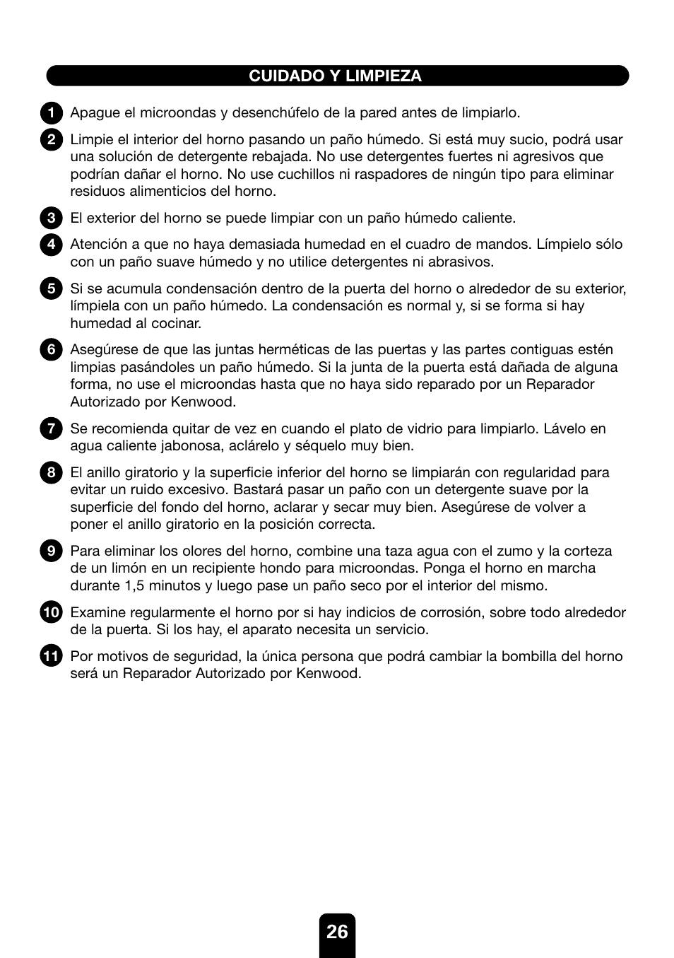 Kenwood MW430M User Manual | Page 26 / 38