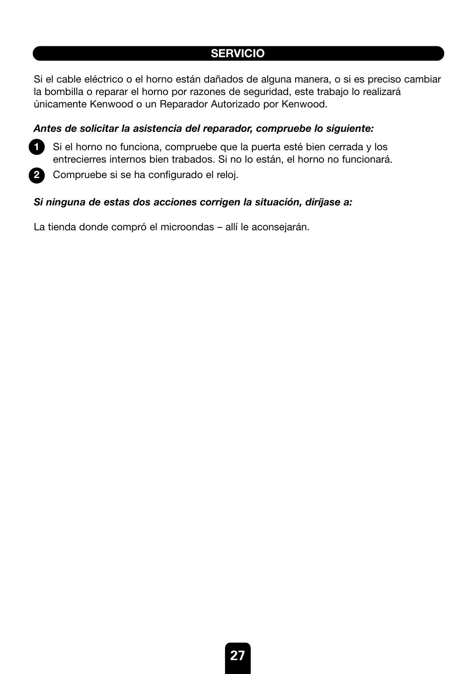 Kenwood MW430M User Manual | Page 27 / 38