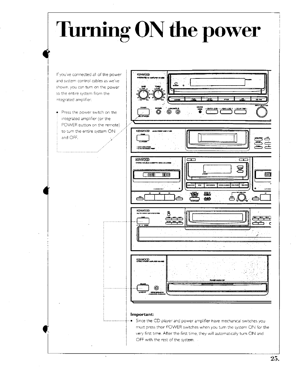 Tumtng on the power | Kenwood SPECTRUM 1050 AV User Manual | Page 24 / 28