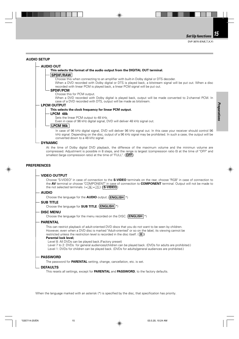 Kenwood DVF-3070 User Manual | Page 15 / 48