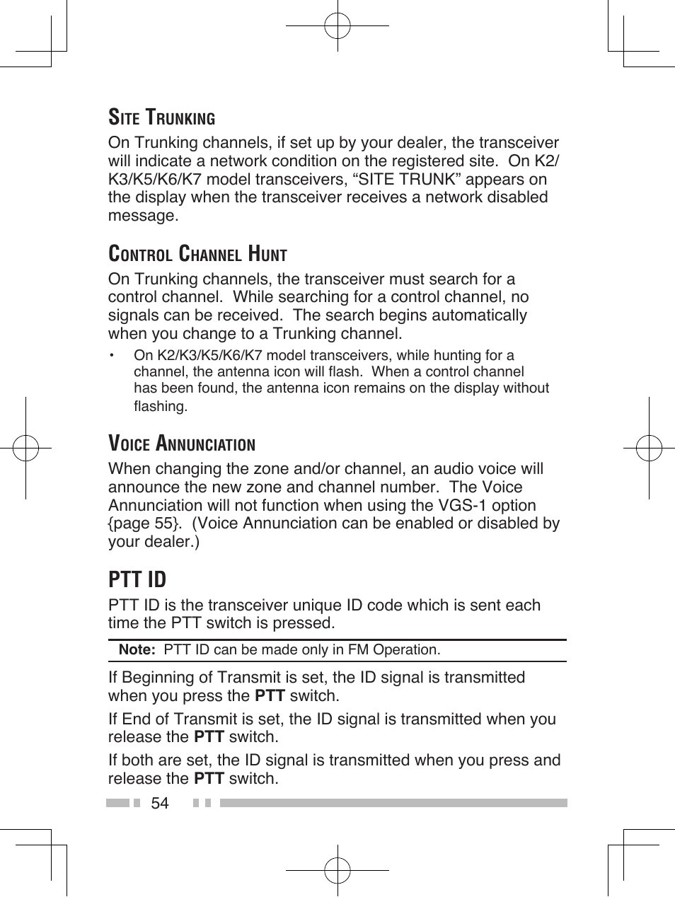 Ptt id | Kenwood TK-5410 User Manual | Page 64 / 66