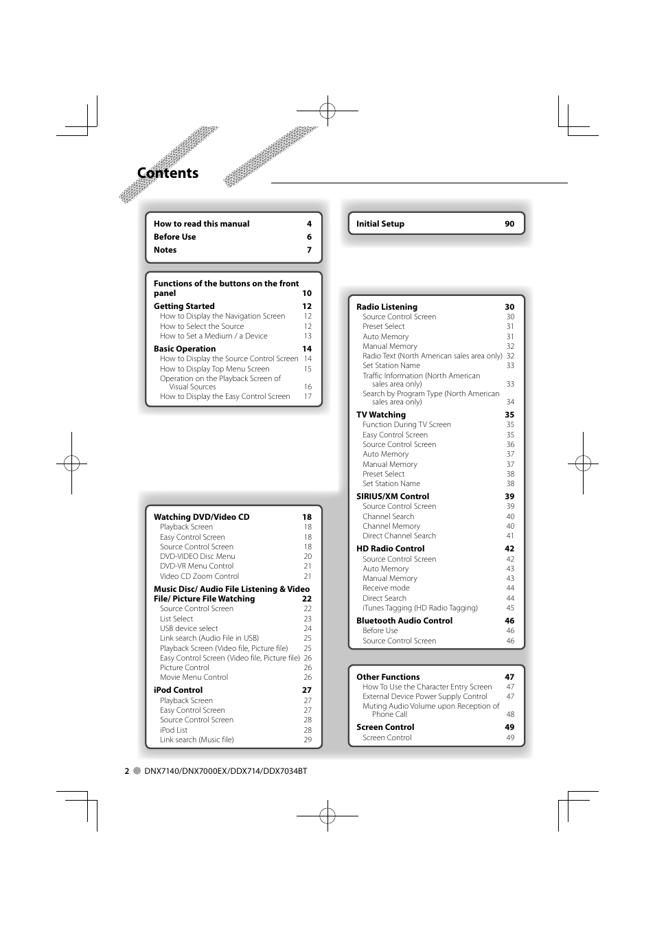 Kenwood DDX7034BT User Manual | Page 2 / 100