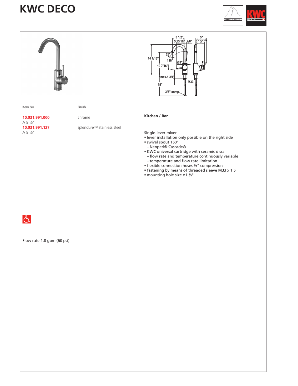KWC 10.031.991 User Manual | 1 page