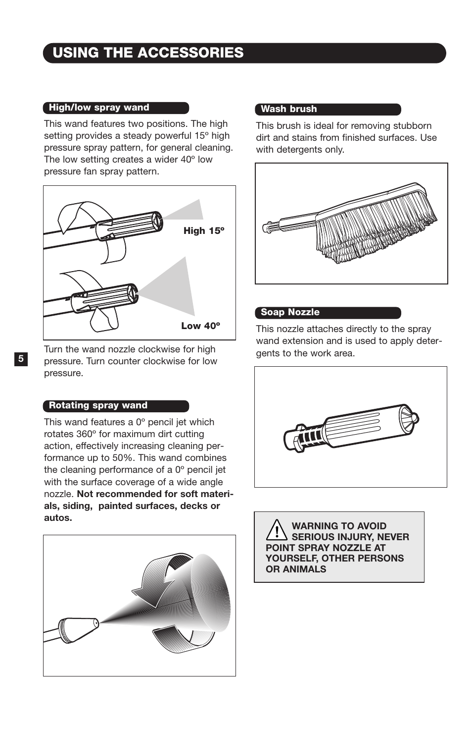 Using the accessories | Karcher K 460 M User Manual | Page 6 / 12