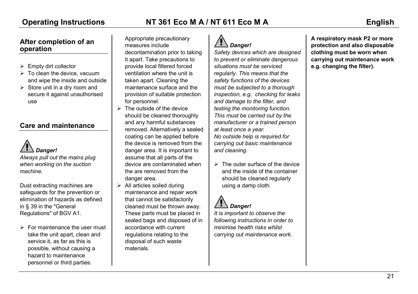 Karcher NT 611 ECO M A User Manual | Page 12 / 22