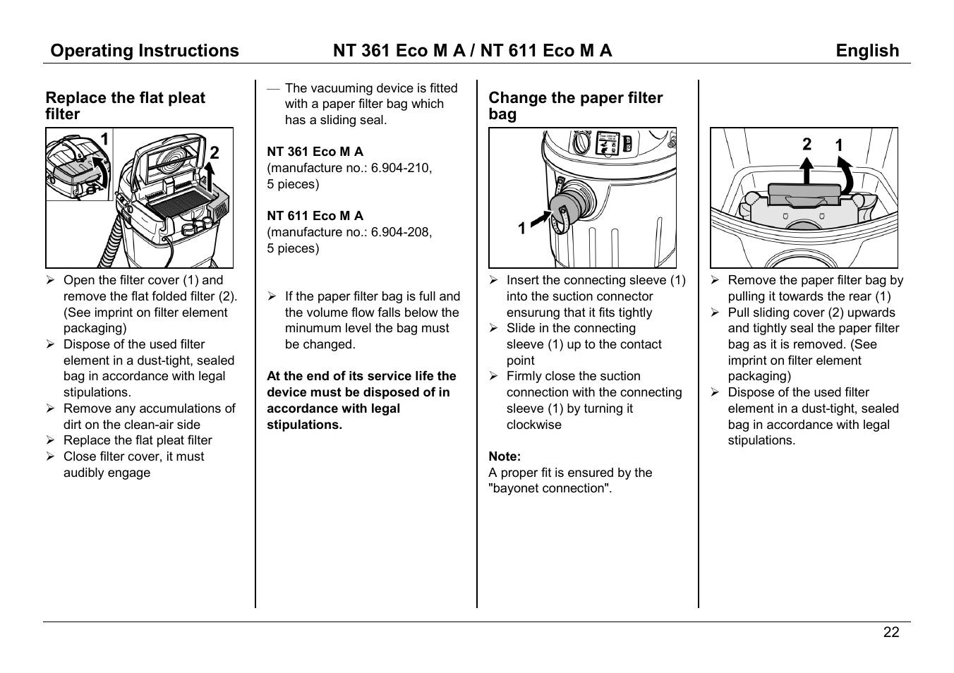 Karcher NT 611 ECO M A User Manual | Page 13 / 22