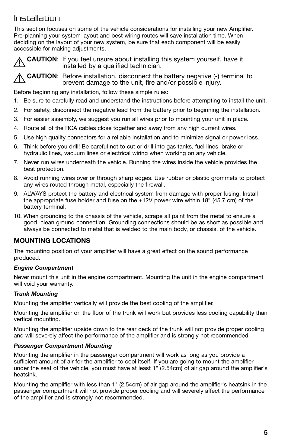 Installation | Lightning Audio B2.350.1 User Manual | Page 5 / 52