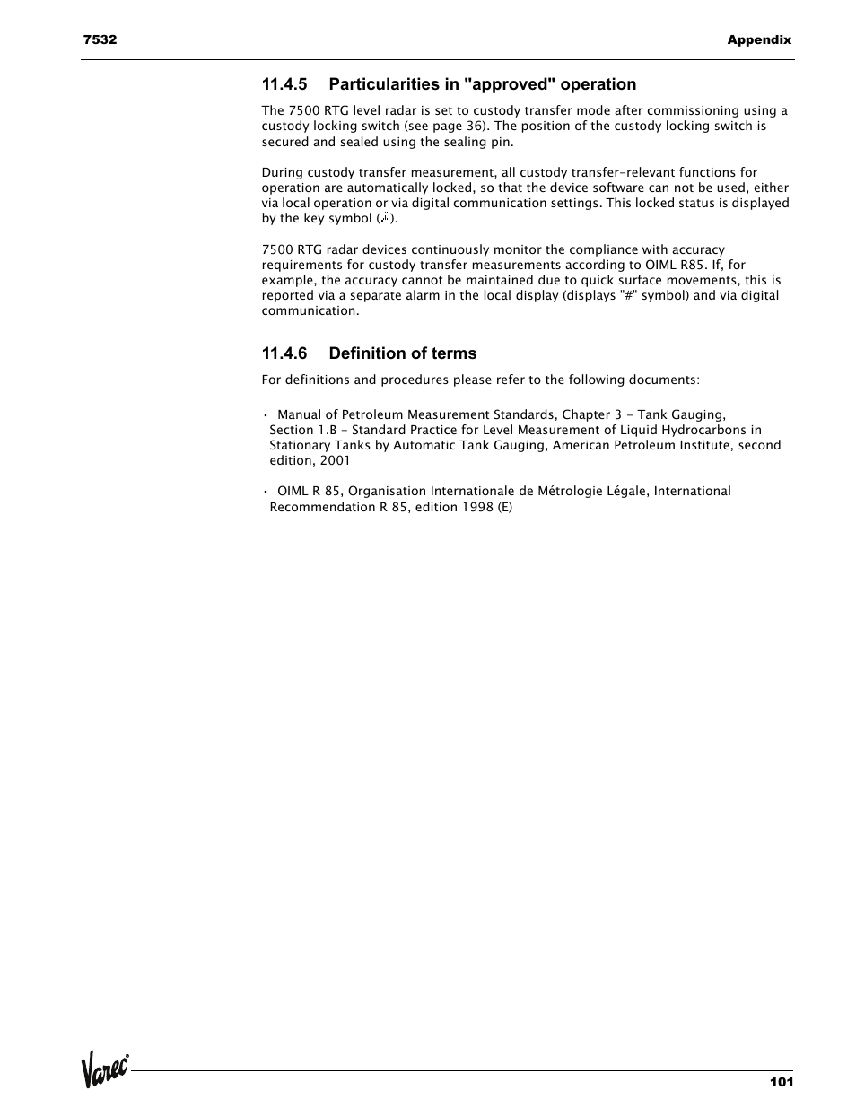 5 particularities in "approved" operation, 6 definition of terms | Lightning Audio 7532 User Manual | Page 101 / 106