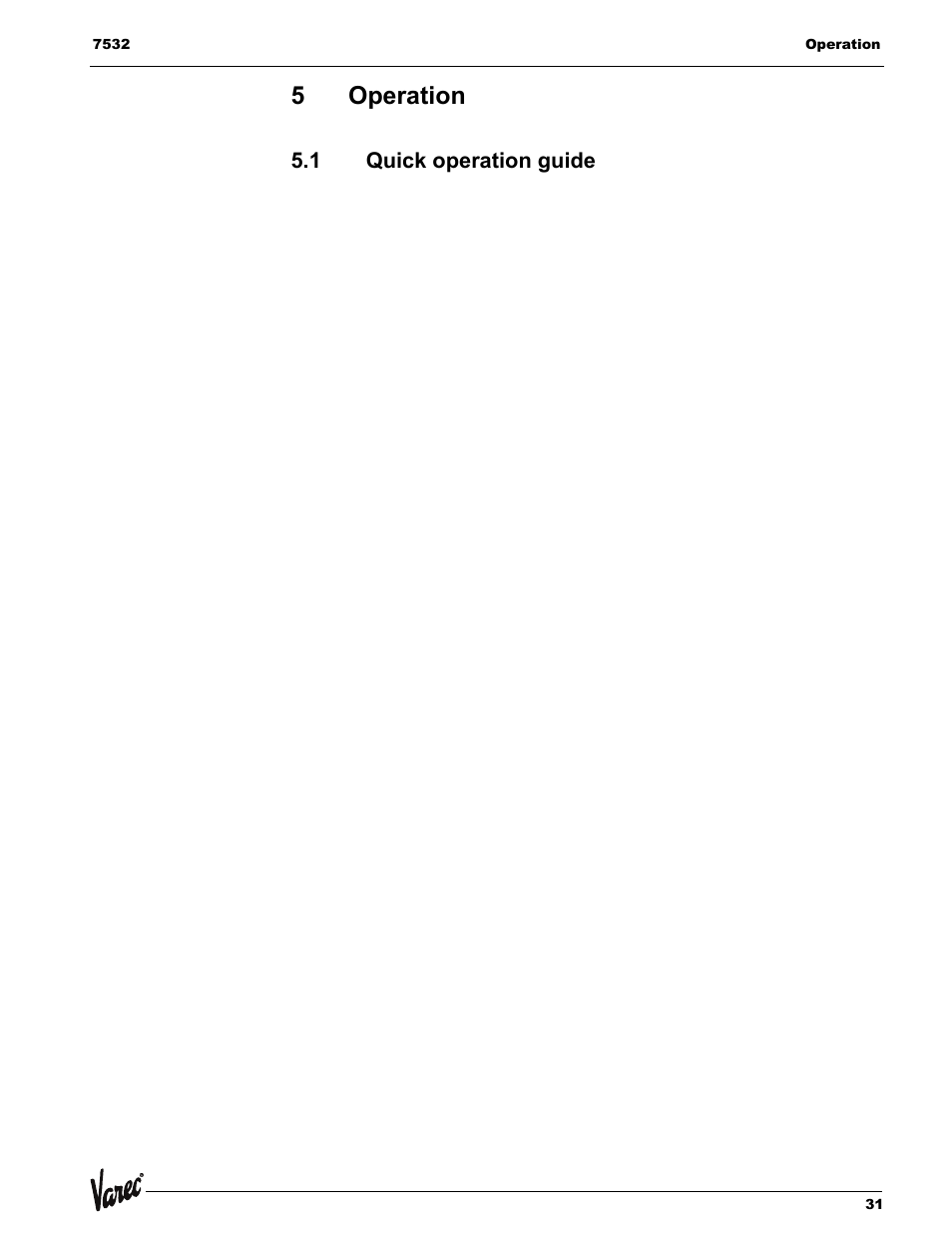 5 operation, 1 quick operation guide, Operation | Quick operation guide, 5operation | Lightning Audio 7532 User Manual | Page 31 / 106