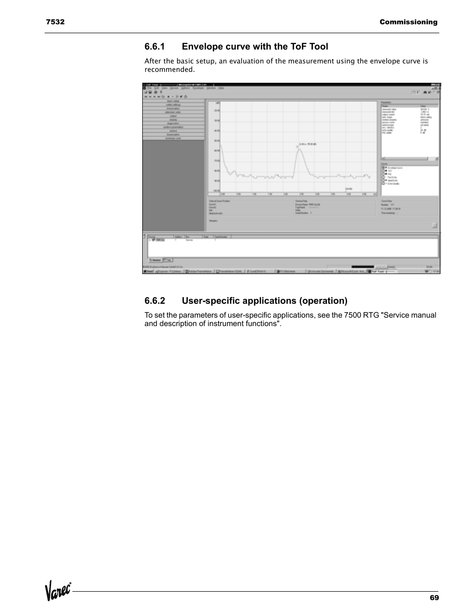 1 envelope curve with the tof tool, 2 user-specific applications (operation) | Lightning Audio 7532 User Manual | Page 69 / 106