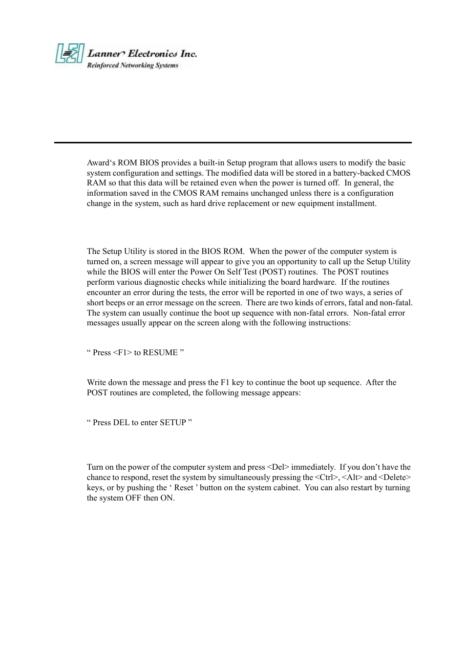 Chapter 3, Award bios setup | Lanner electronic FW-6420 User Manual | Page 26 / 48