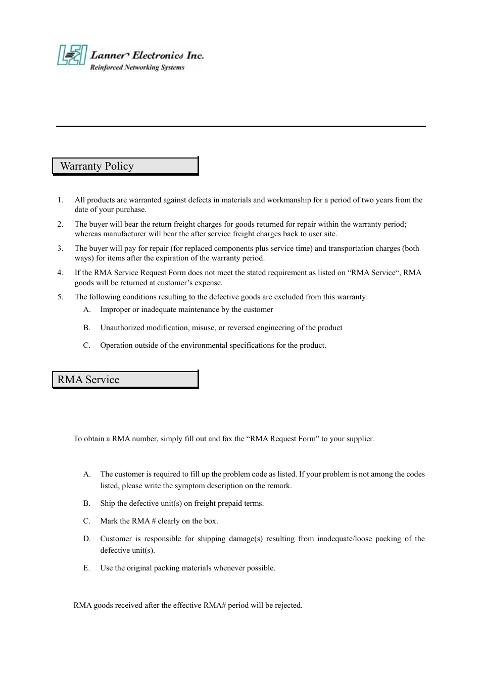 Terms and conditions | Lanner electronic FW-6420 User Manual | Page 46 / 48