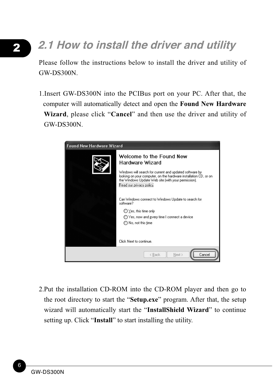 1 how to install the driver and utility | Lucent Technologies GW-DS300N User Manual | Page 11 / 78