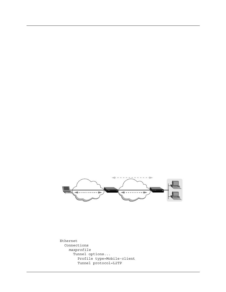 Example of tunnel authentication, Example of connection-based tunnel authentication | Lucent Technologies 6000 User Manual | Page 473 / 586