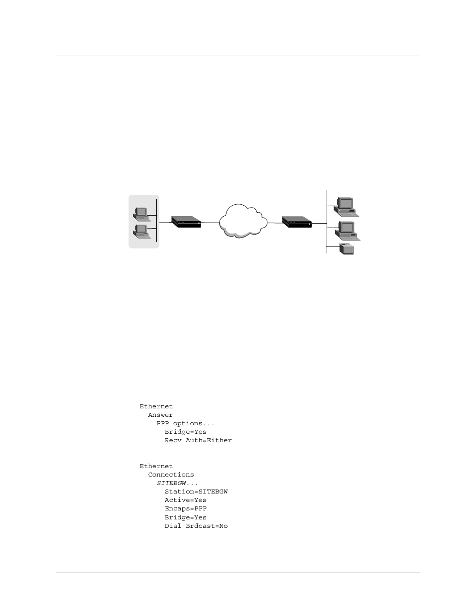 Example of a bridged connection, Example of a bridged connection -10 | Lucent Technologies 6000 User Manual | Page 530 / 586