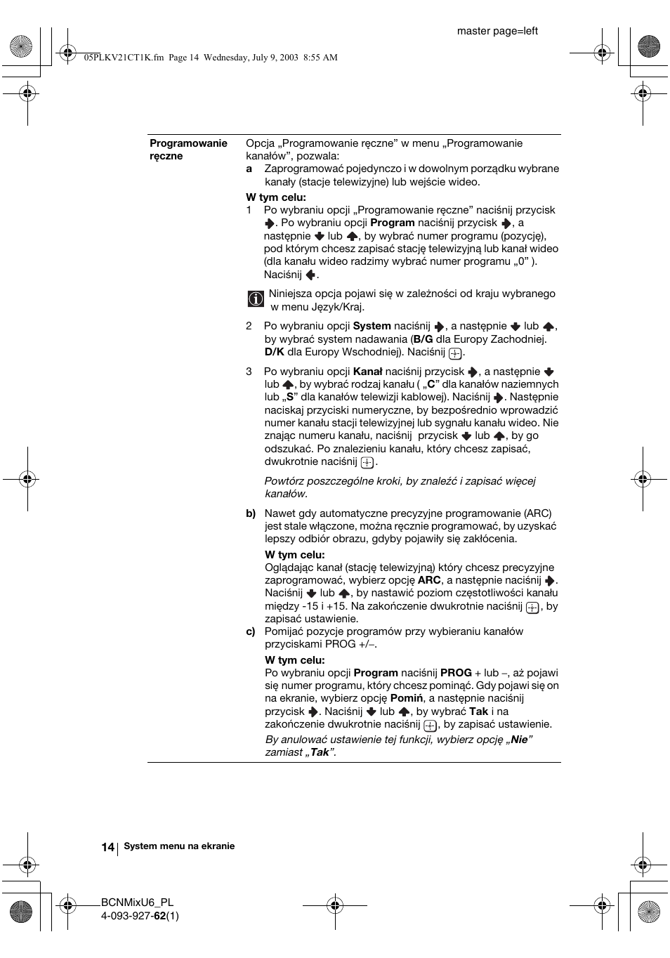 Sony KV-21CT1K  RU User Manual | Page 86 / 128