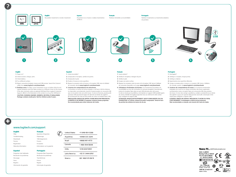 Logitech M305 User Manual | Page 2 / 2