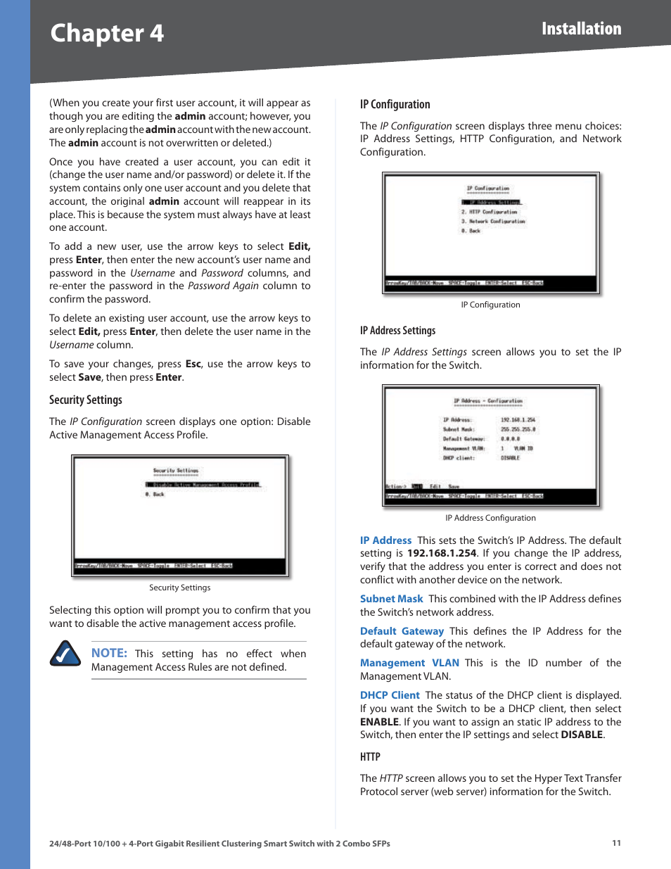 Chapter 4, Installation | Linksys SLM224G4S User Manual | Page 17 / 77