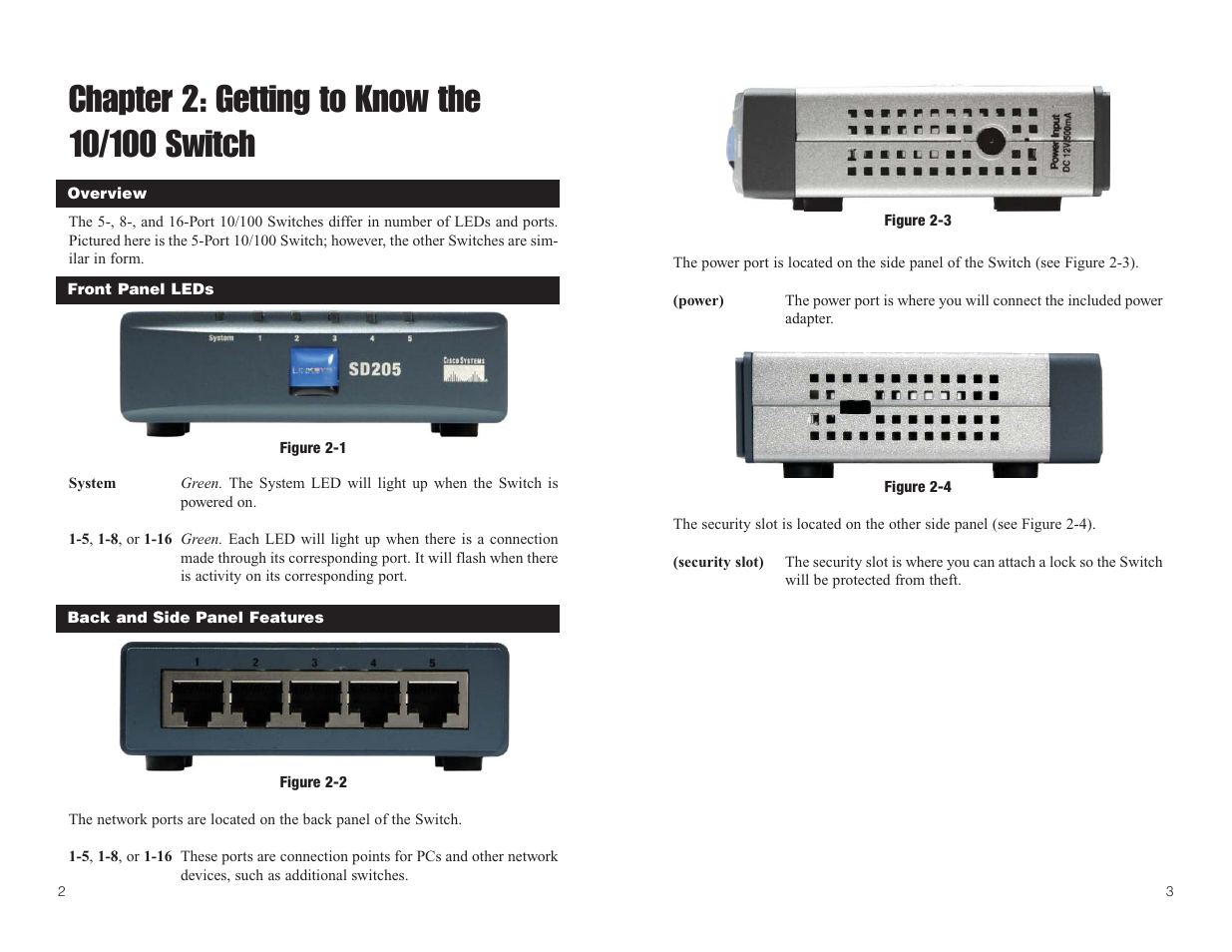 Chapter 2: getting to know the 10/100 switch | Linksys SD205 User Manual | Page 4 / 9