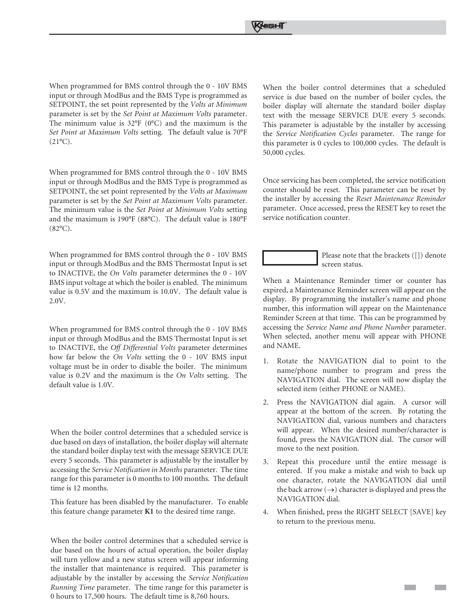 Service | Lochinvar Knight Heating Boiler 81-286 User Manual | Page 27 / 48