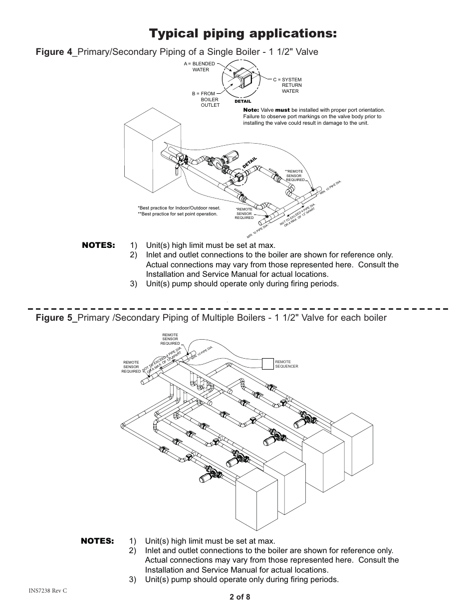Typical piping applications | Lochinvar VAL2123 User Manual | Page 2 / 8