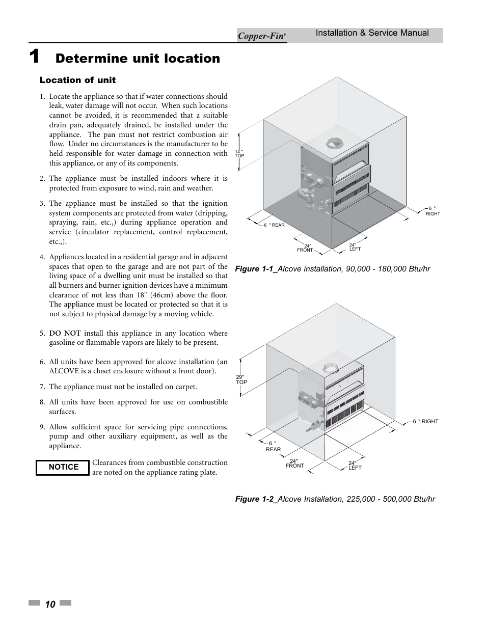 Determine unit location | Lochinvar 000 - 500 User Manual | Page 10 / 68