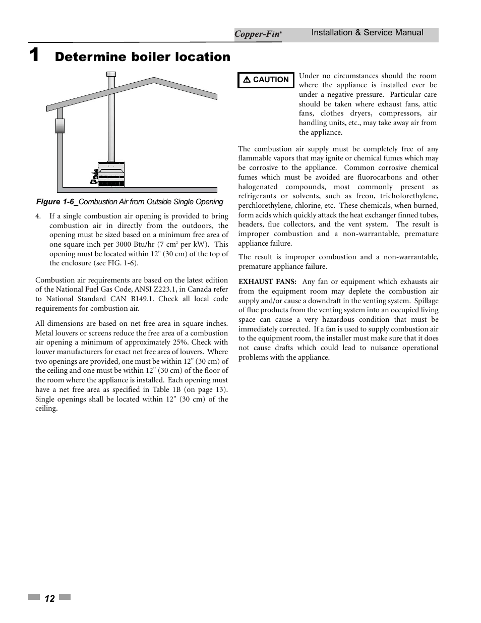 Determine boiler location | Lochinvar 000 - 500 User Manual | Page 12 / 68