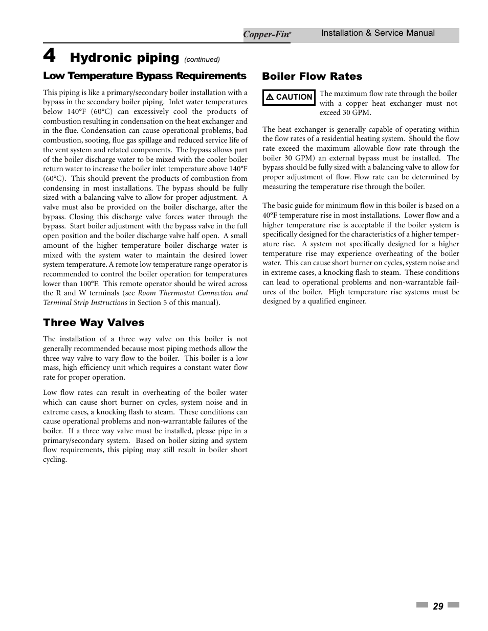 Hydronic piping | Lochinvar 000 - 500 User Manual | Page 29 / 68