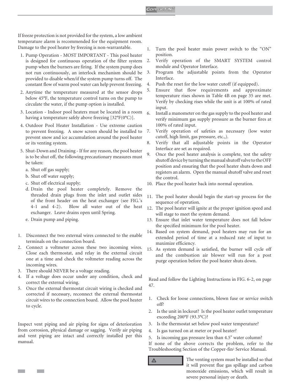 Startup | Lochinvar COPPER-FINN2 502 User Manual | Page 46 / 68
