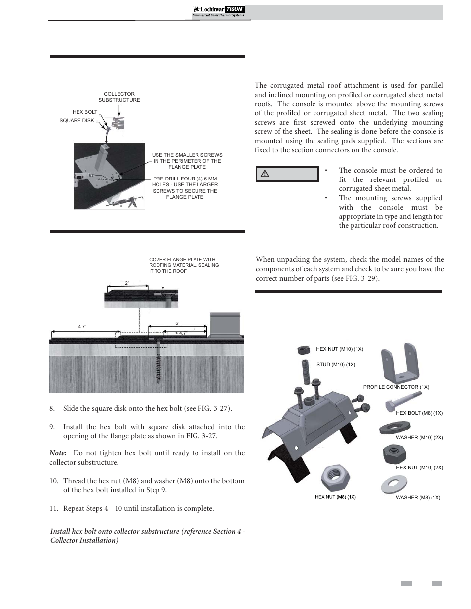 Roof attachment installation, Ƽ caution | Lochinvar TISUN SCH-I-O User Manual | Page 23 / 44