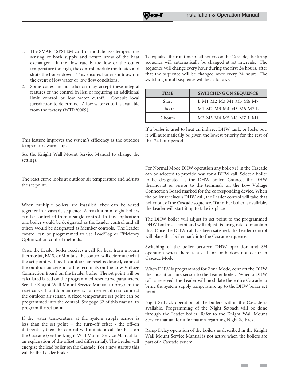 Operating information | Lochinvar Wall Mount Boiler WH 55-399 User Manual | Page 67 / 80