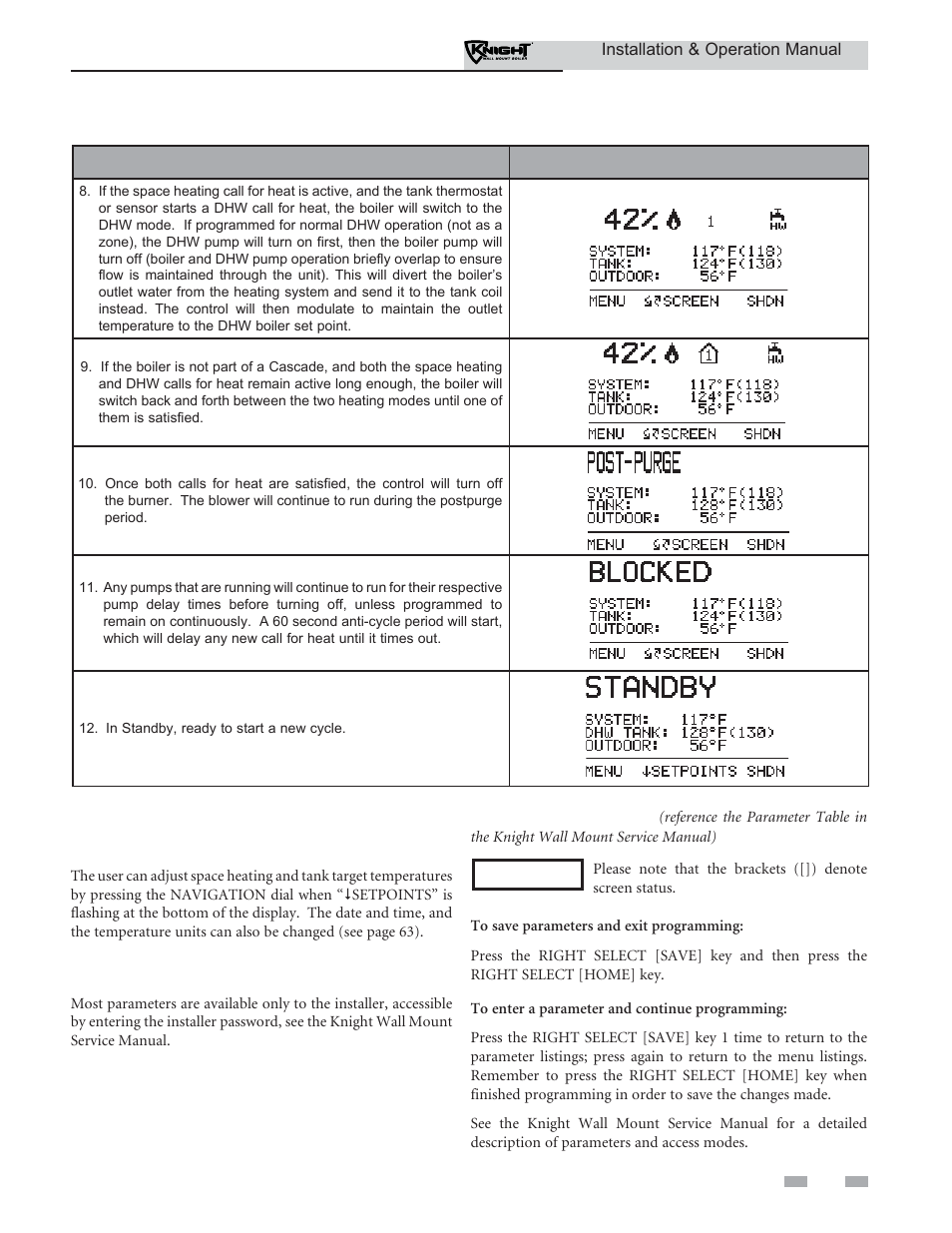 Operating information | Lochinvar Wall Mount Boiler WH 55-399 User Manual | Page 69 / 80
