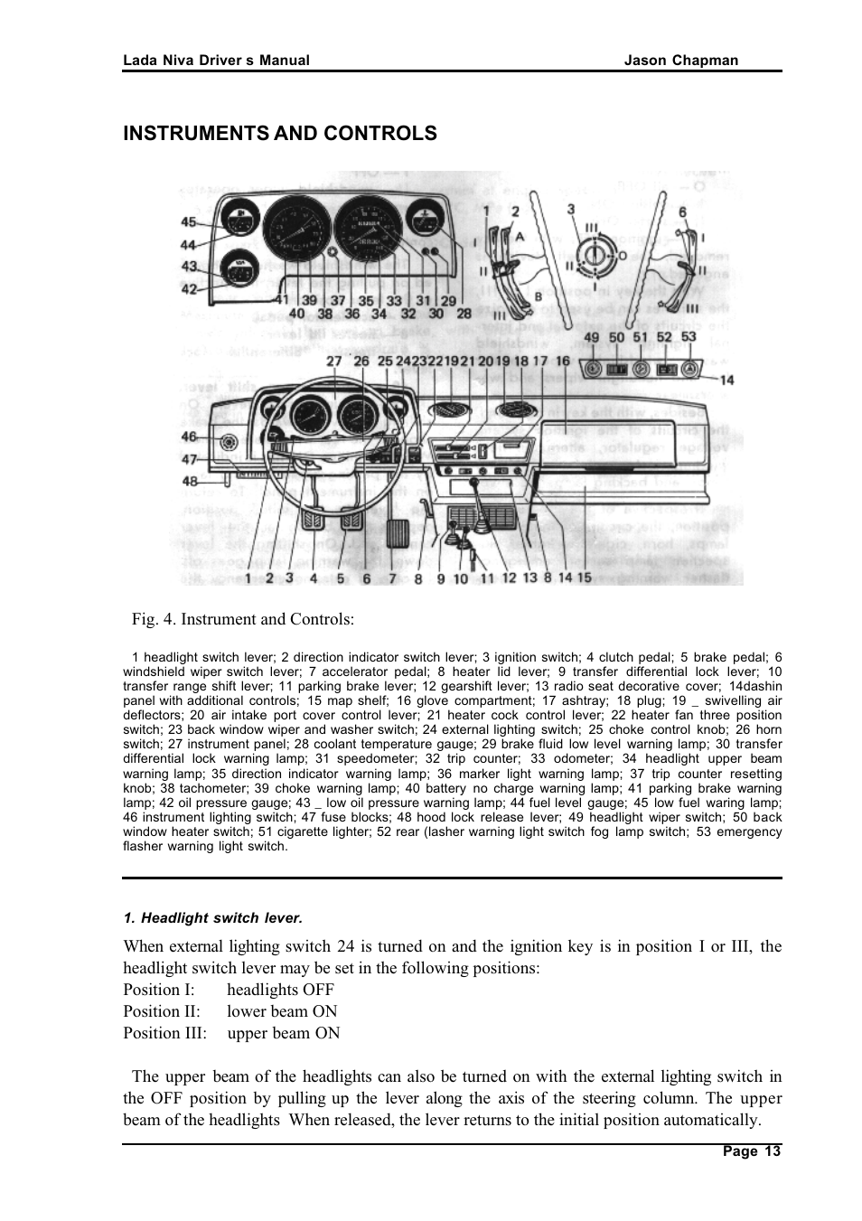 Instruments and controls | АВТОВАЗ Lada VAZ2121 User Manual | Page 17 / 36