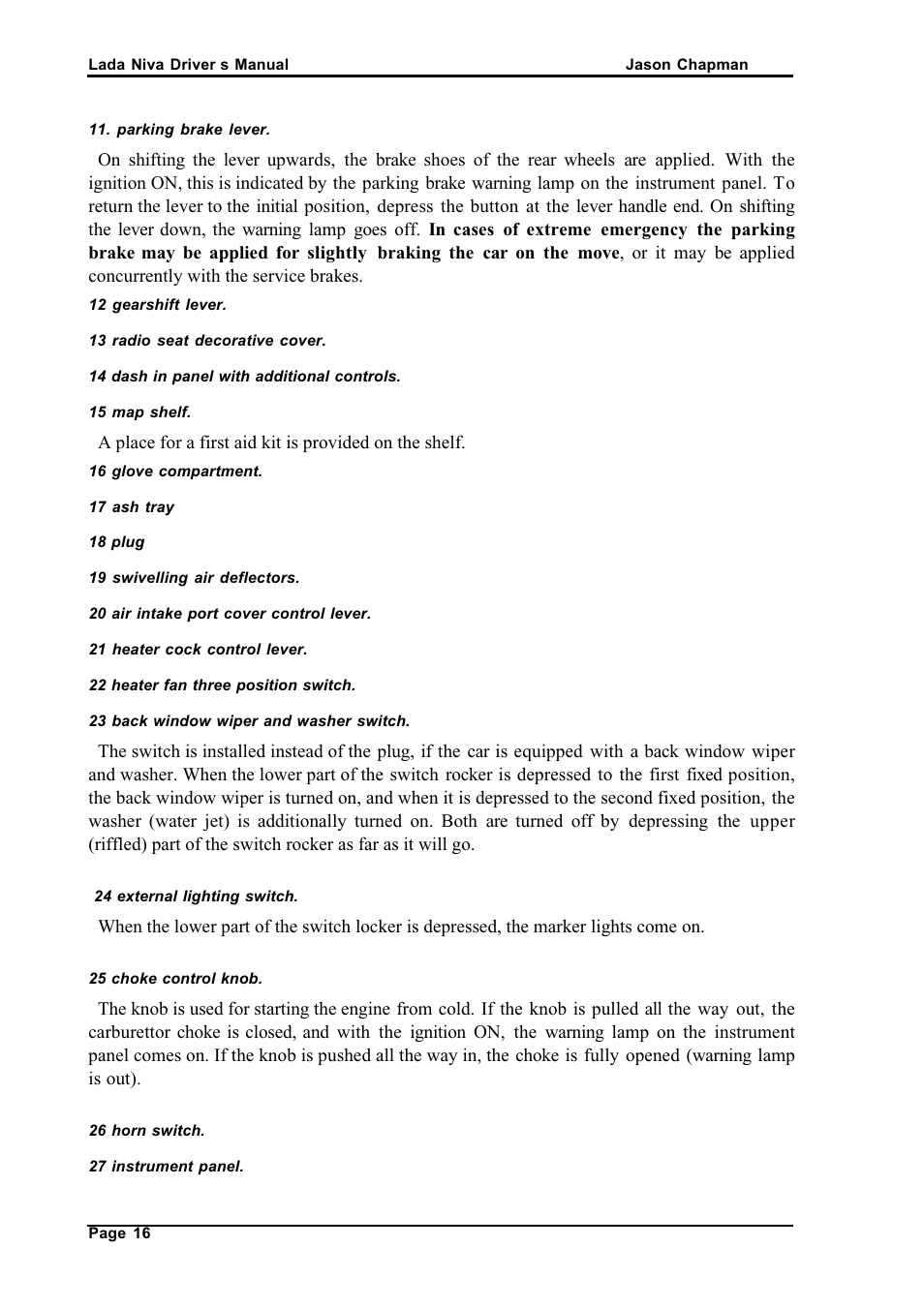 АВТОВАЗ Lada VAZ2121 User Manual | Page 20 / 36