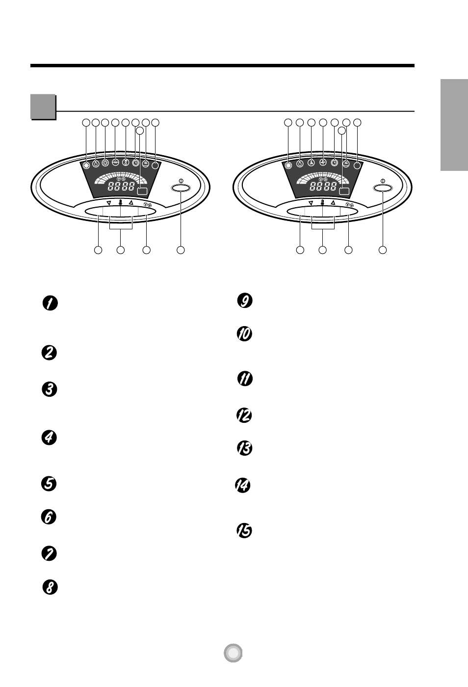 Indoor unit cintrols and indicators, Indoor unit controls and indicators, Features of the remote control- door closed | English, Heat pump model) (cooling model) | Lennox International Inc. R22 User Manual | Page 4 / 18