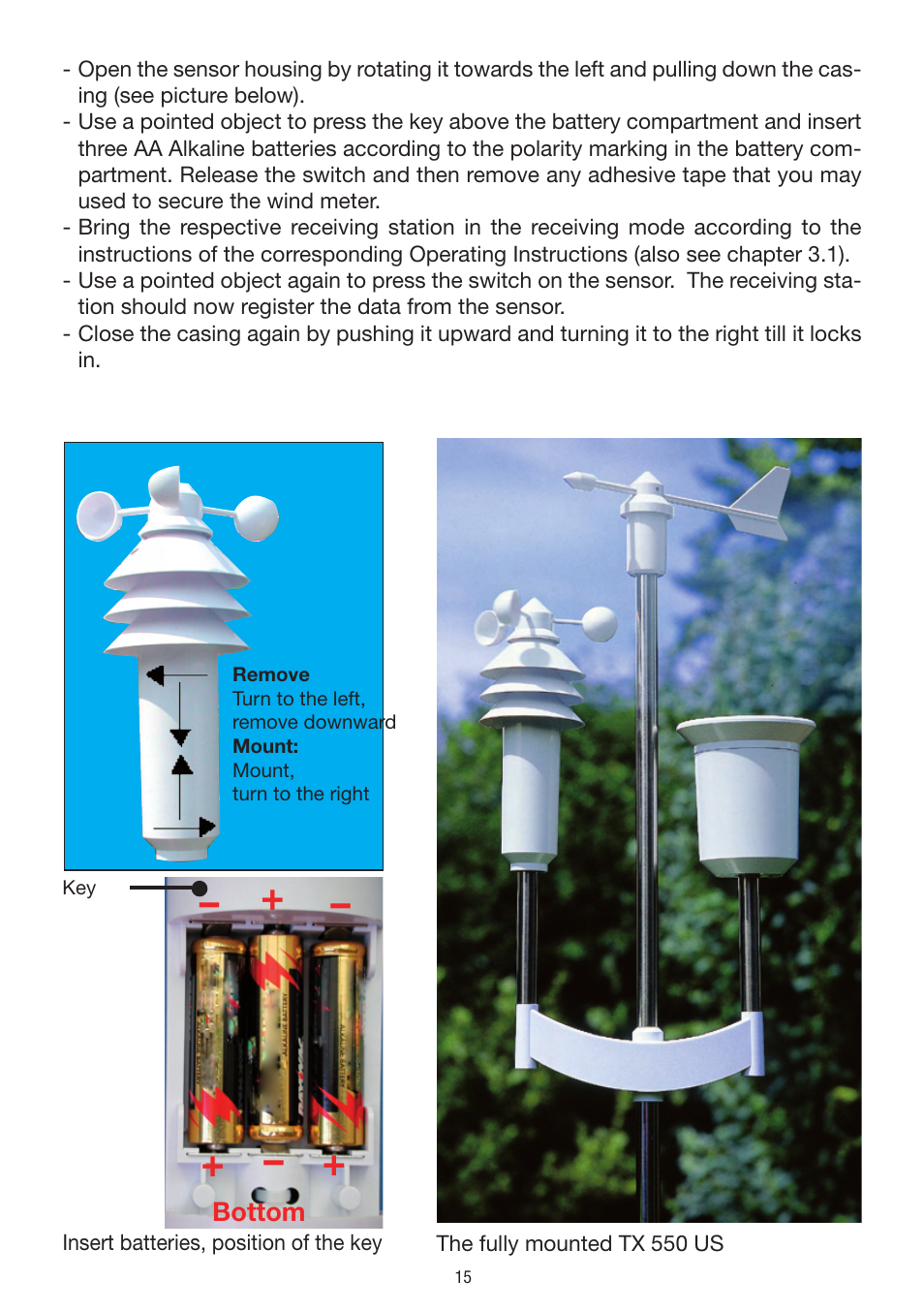 La Crosse Technology WS 550 US User Manual | Page 15 / 64