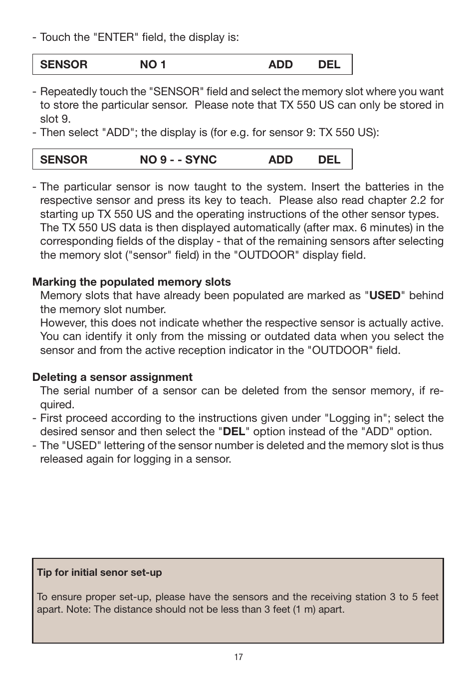 La Crosse Technology WS 550 US User Manual | Page 17 / 64