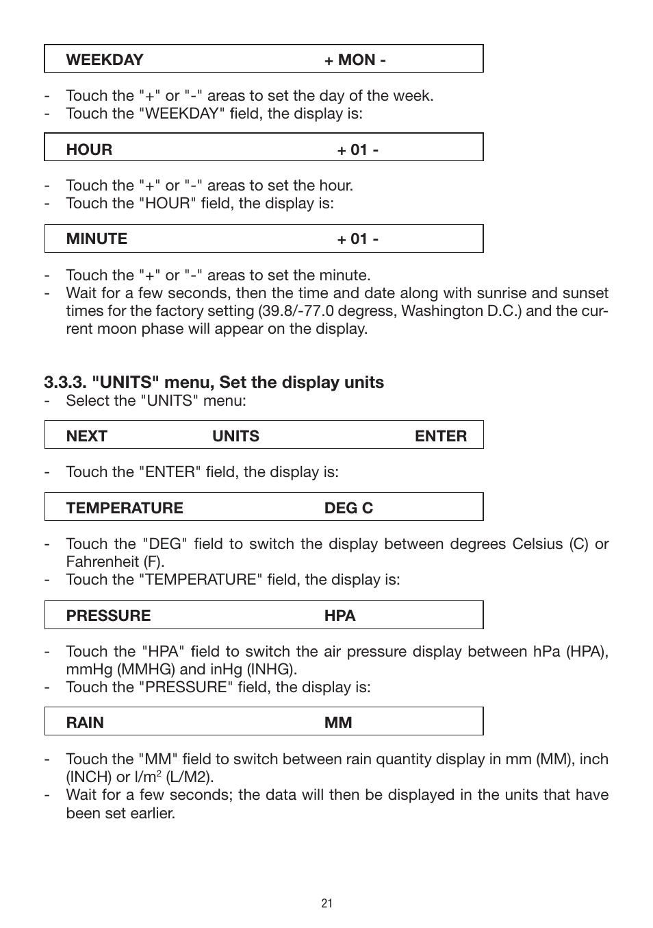 La Crosse Technology WS 550 US User Manual | Page 21 / 64