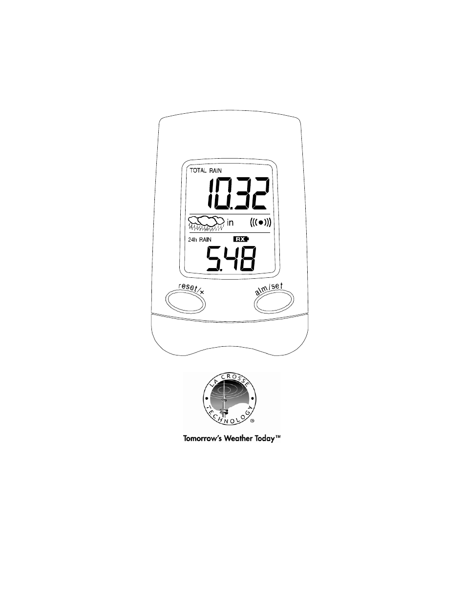 La Crosse Technology 915MHz Wireless Rain Gauge WS-9004U User Manual | 12 pages