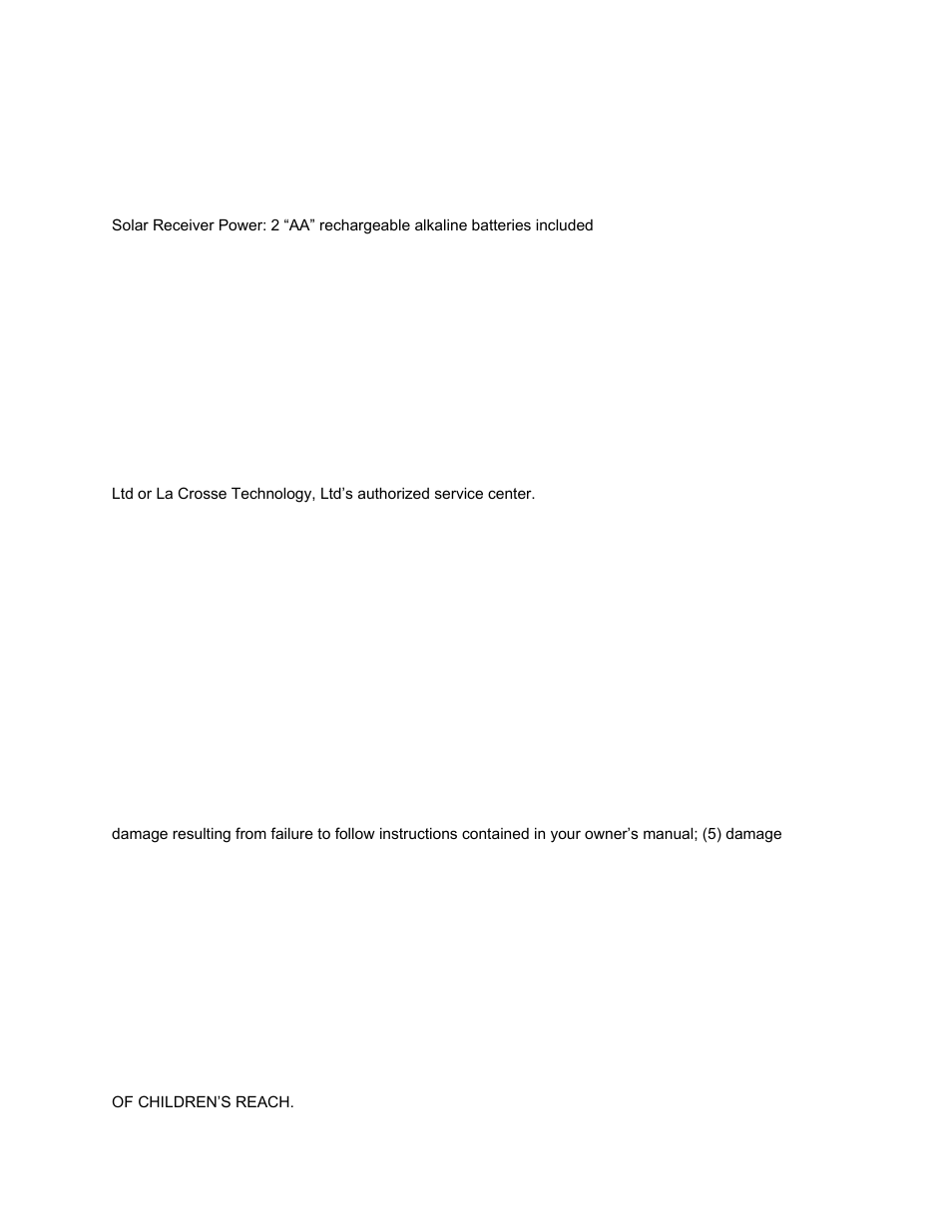 La Crosse Technology SOLAR POWERED WIRELESS TEMPERATURE STATION TX62U-IT User Manual | Page 8 / 9