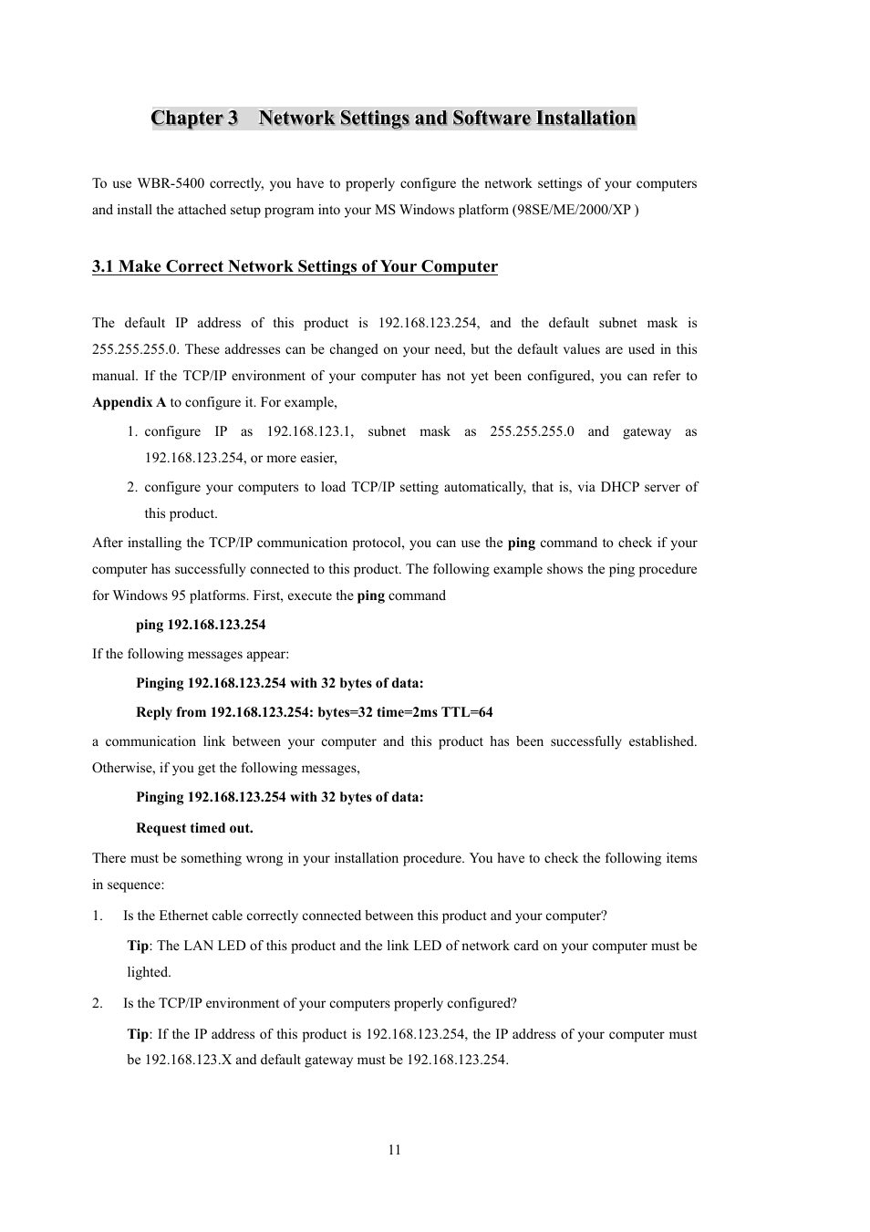 LevelOne WBR-5400 User Manual | Page 11 / 82
