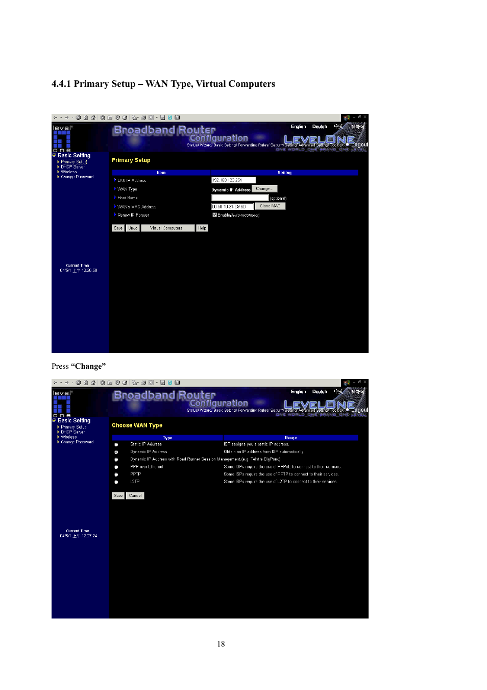 LevelOne WBR-5400 User Manual | Page 18 / 82