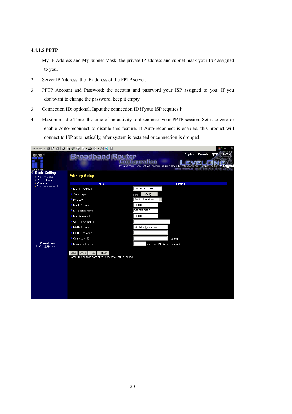 LevelOne WBR-5400 User Manual | Page 20 / 82