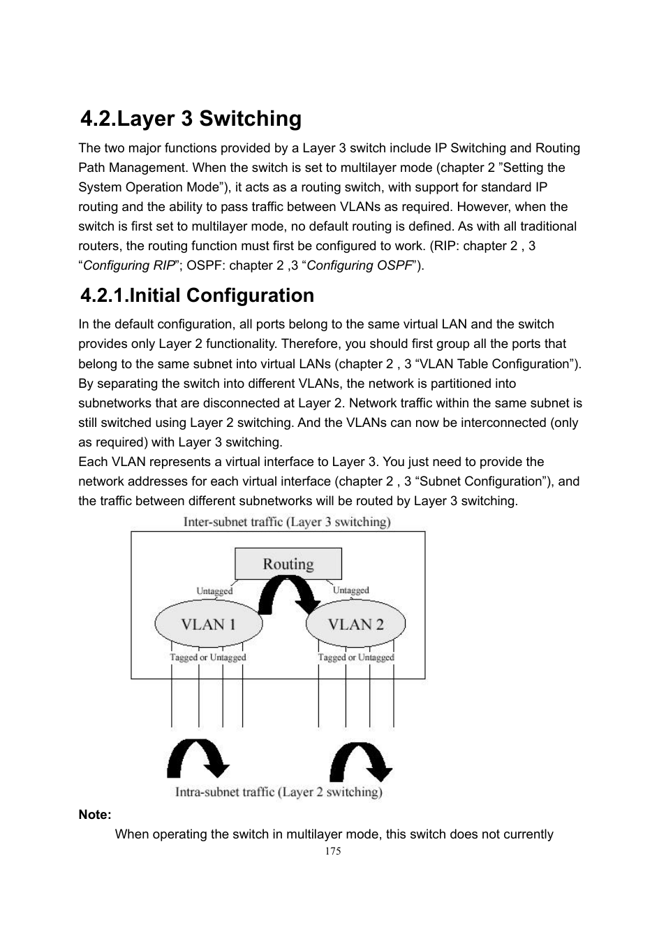 Layer 3 switching, Initial configuration | LevelOne GSW-2600TXM User Manual | Page 175 / 200