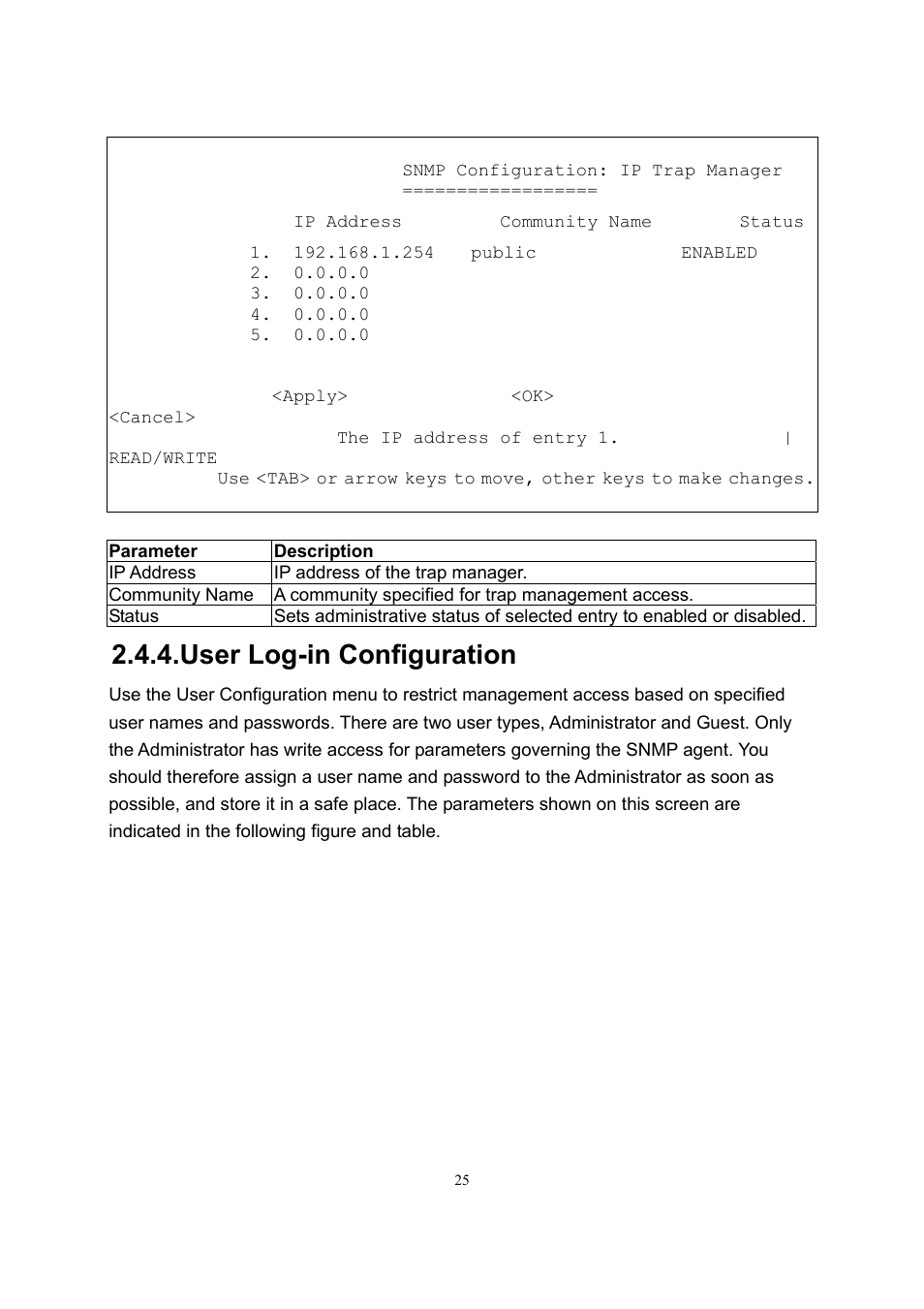 User log-in configuration | LevelOne GSW-2600TXM User Manual | Page 25 / 200