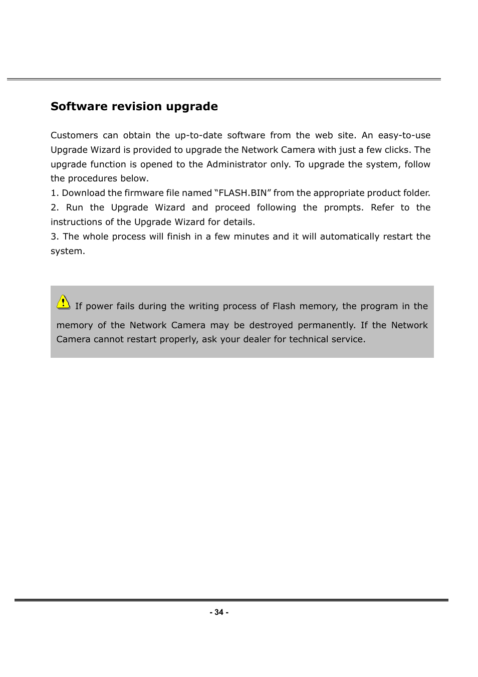 Software revision upgrade | LevelOne FCS-1030 User Manual | Page 42 / 73