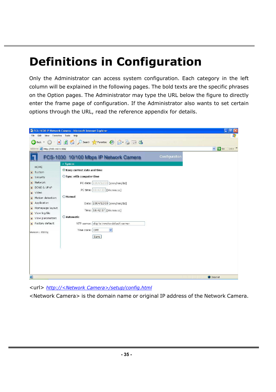 Definitions in configuration | LevelOne FCS-1030 User Manual | Page 43 / 73
