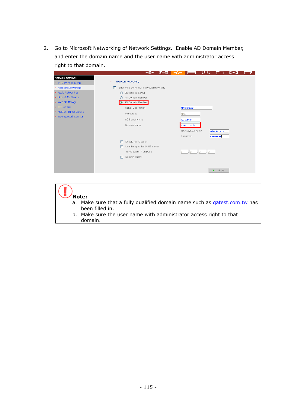 LevelOne 4-bay Sata NAS w/2 Gigabit Ethernet GNS-8000B User Manual | Page 115 / 135